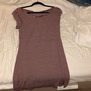 Heart & Hips Dresses - Striped Maroon & White Dress Heart & Hips Dresses - Striped Maroon & White Dress